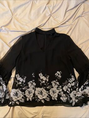 White House Black Market Blouse with Bell Sleeves